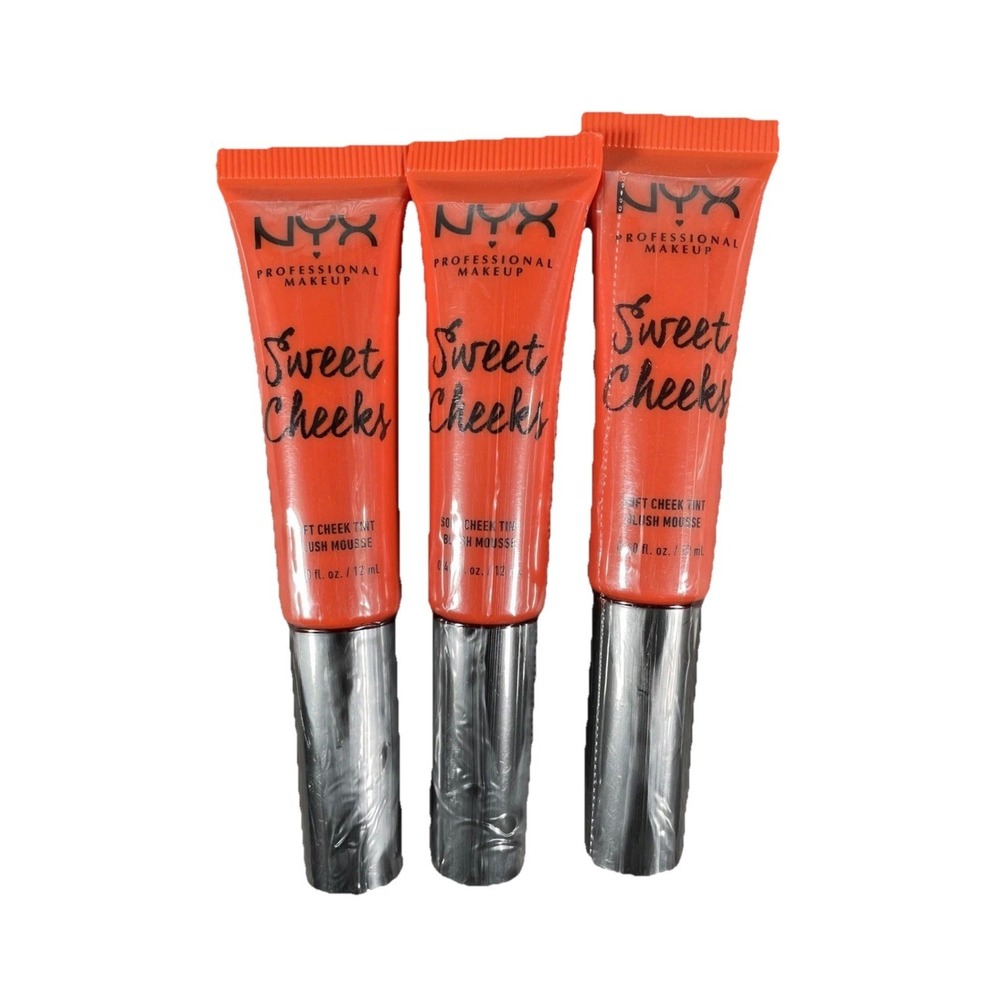 NYX Sweet Cheeks Soft Cheek Tint Blush Mousse Almost Famous Orange Lot of 3 NEW